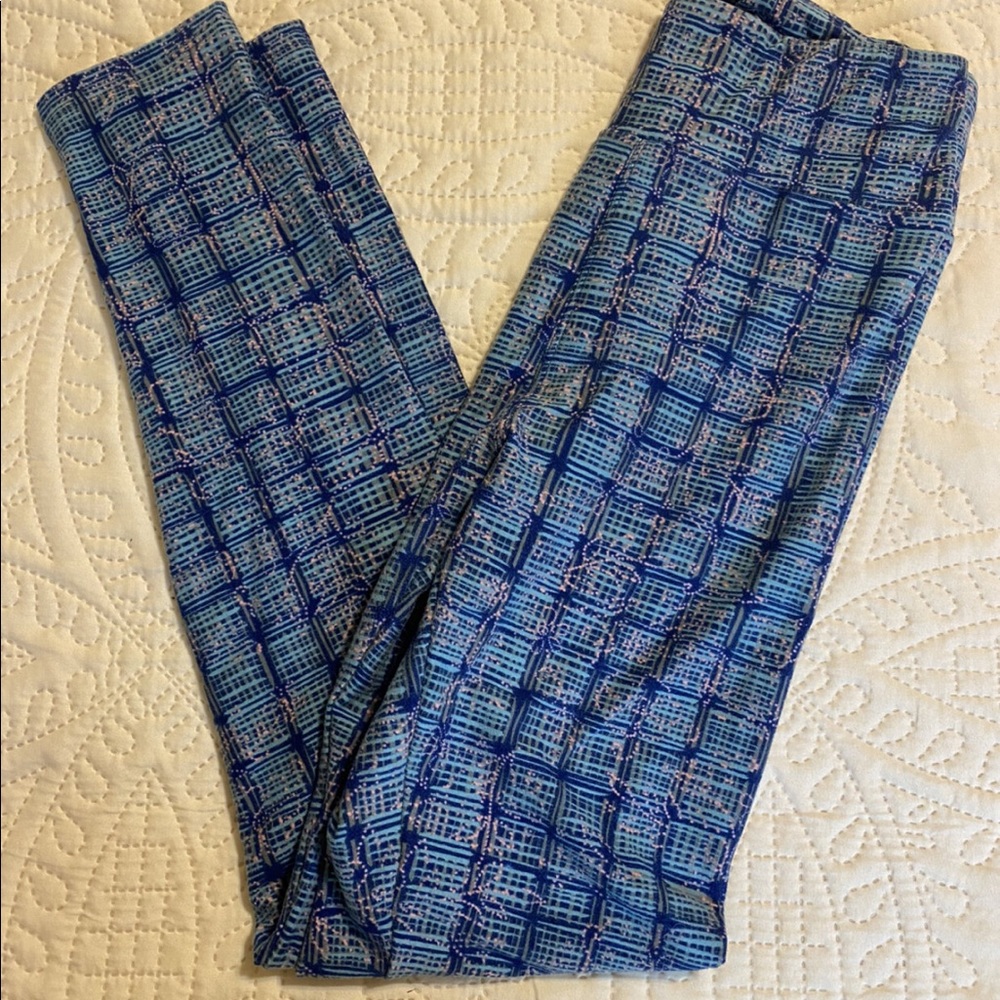 Lularoe blue and pink leggings os
